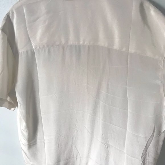 Aritzia Babaton // Academy Silk Short Sleeve Blouse - White, S - Picture 6 of 10